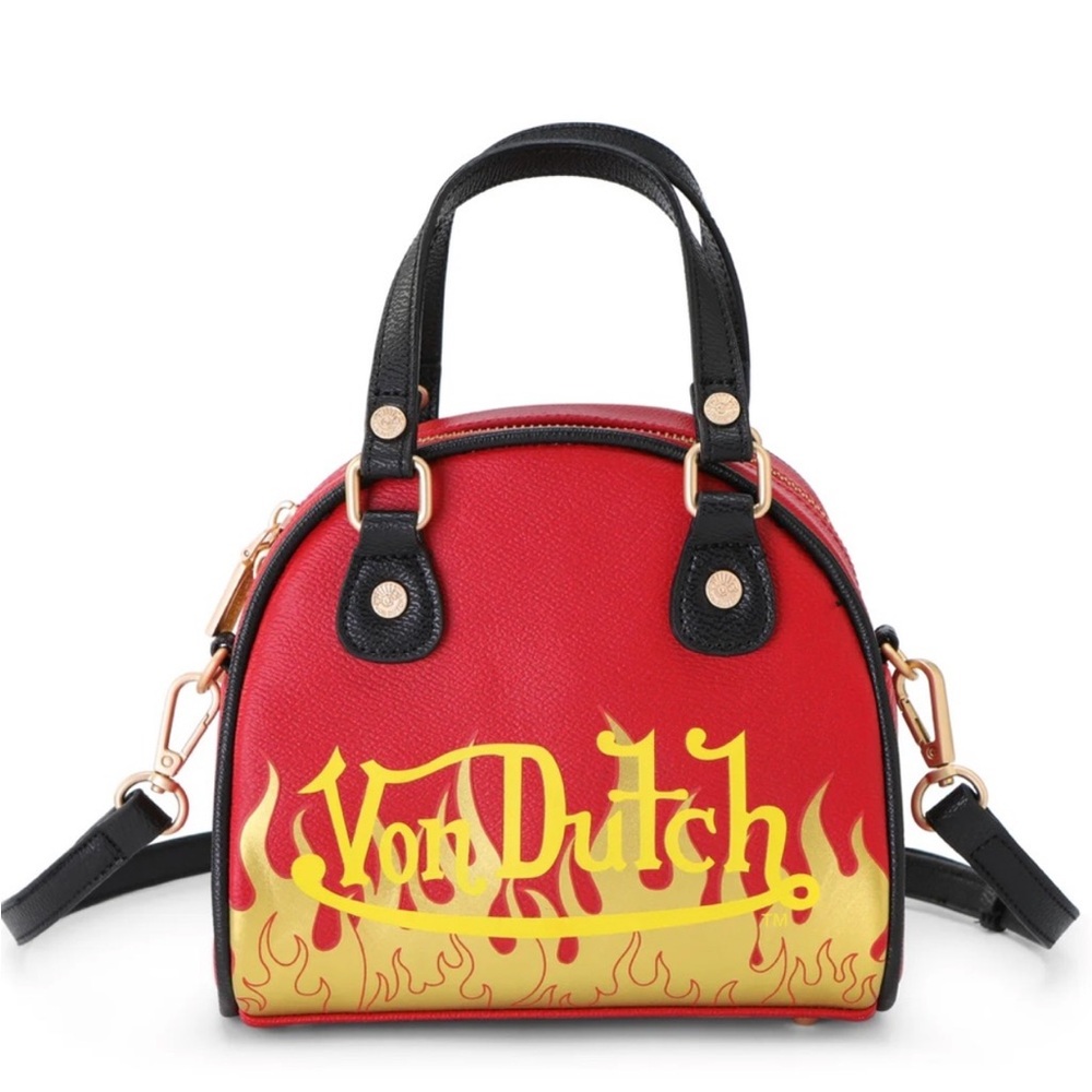 Von Dutch City of Angels Red Yellow Bowling Bag